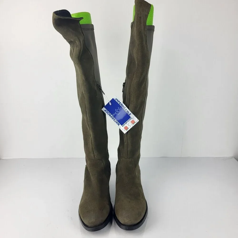 Over the knee waterproof Suede stretch Boots